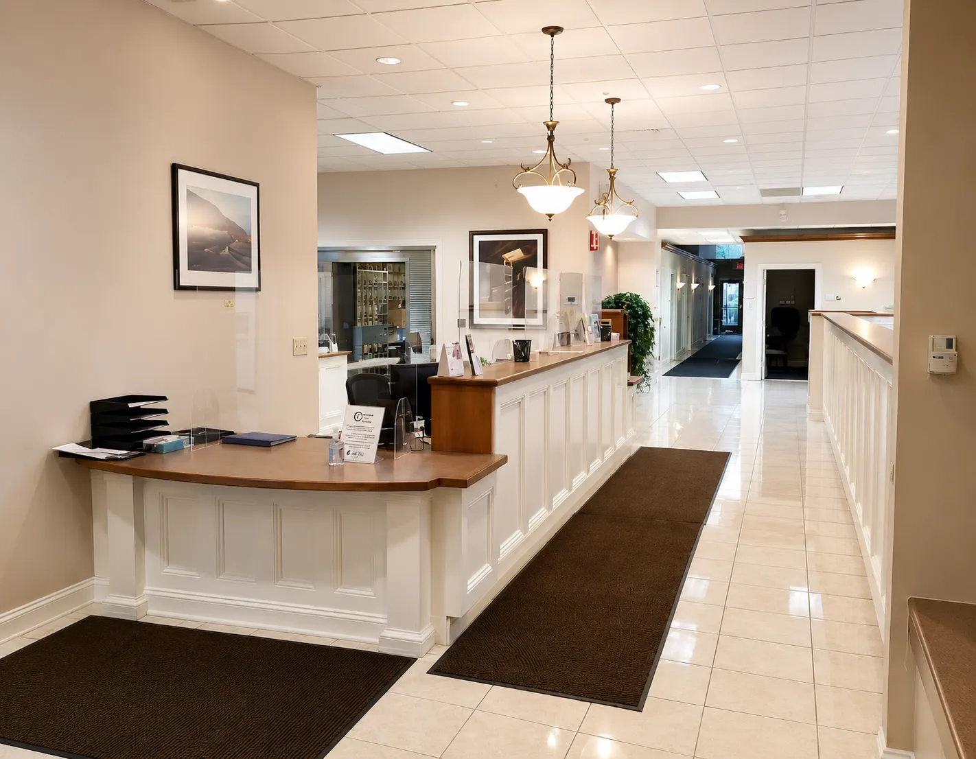 Front desk and reception area