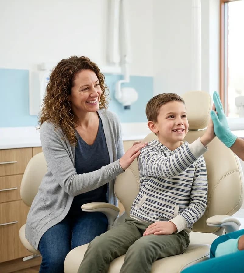Child at their first dental visit