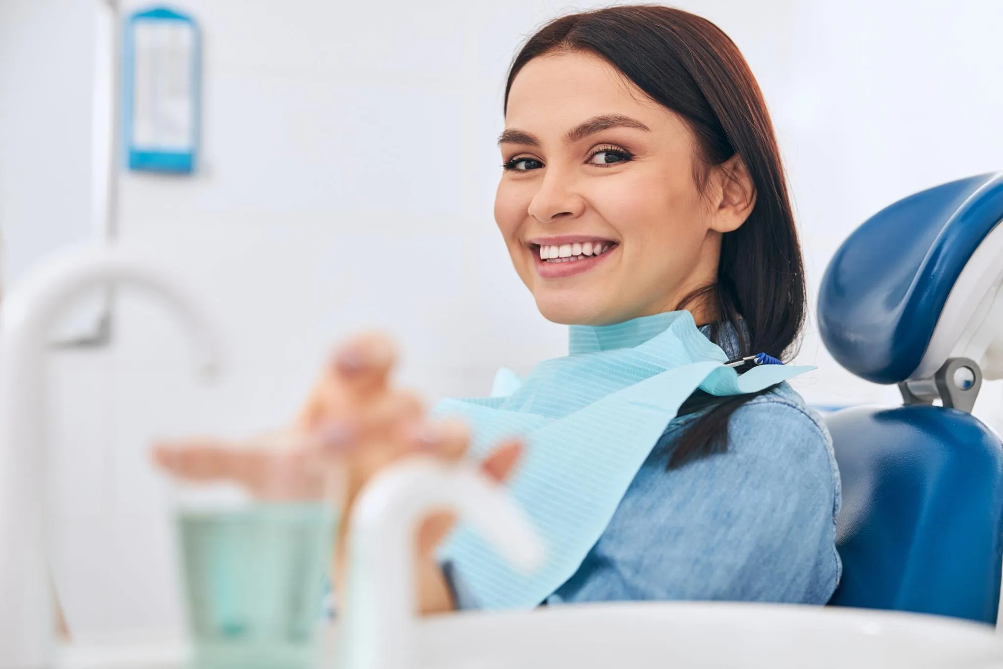 Dentist reviewing dental bridge options with a patient